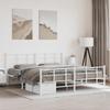 VidaXL Metal Bed Frames with Headboard Footboard, Double Bed with Slat Base, Adult Bed with Feet for Bedroom, 355633