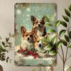 Vintage Christmas Corgi Metal Tin Sign, Retro Iron Wall Art for Gym, Cafe, Garage, Restaurant, Home, Forest, Garden - Indoor & O