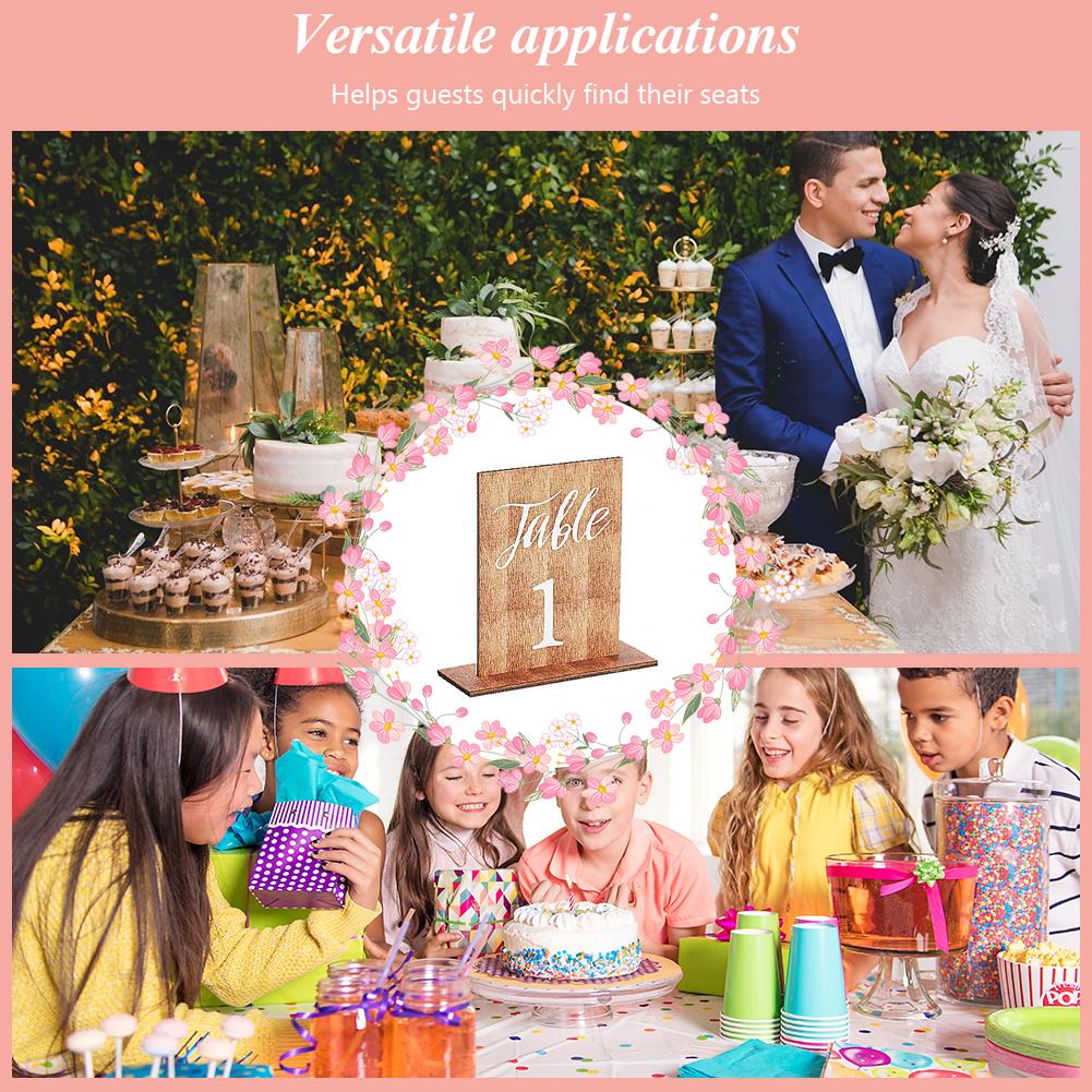 Wedding Table Numbers 1-20 with Wooden Base Wood Tables Number Signs Wooden Tables Markers for Wedding Reception