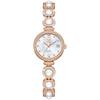 Women's Small Watch Waterproof Quartz Analog Rose Gold Metal Band Popular Pearl Bracelet Thin Watch Cute Sparkling Ladies Watch