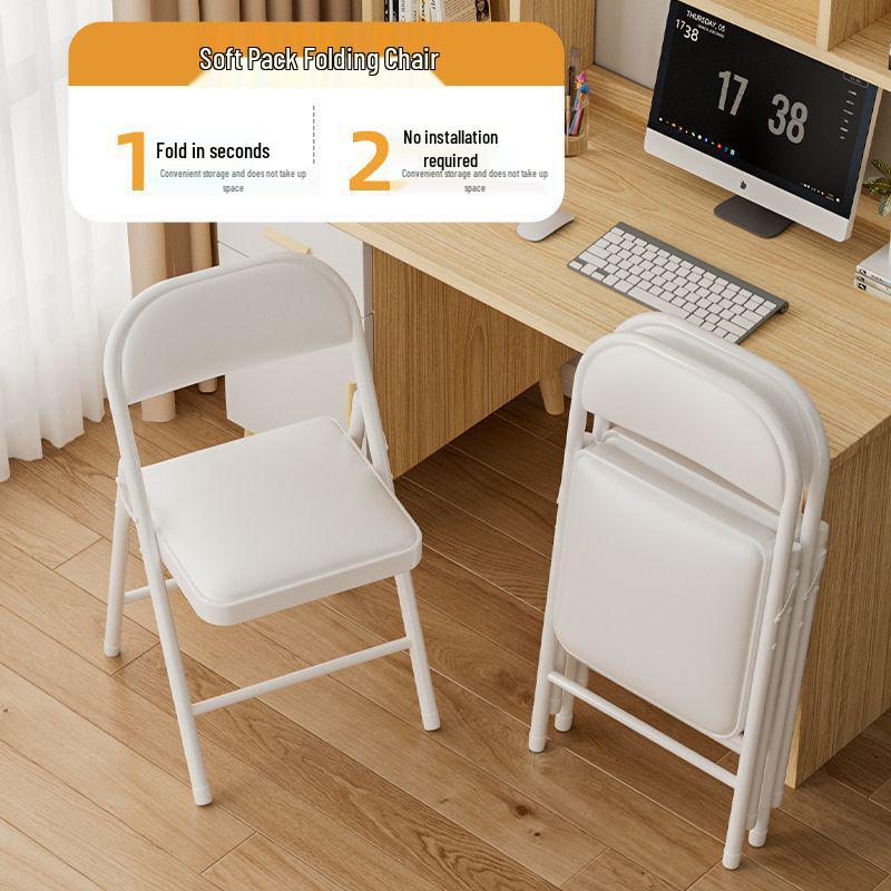Compact Folding Chair: Portable Office, Dorm, Study, Dining, and Computer Seating with Backrest
