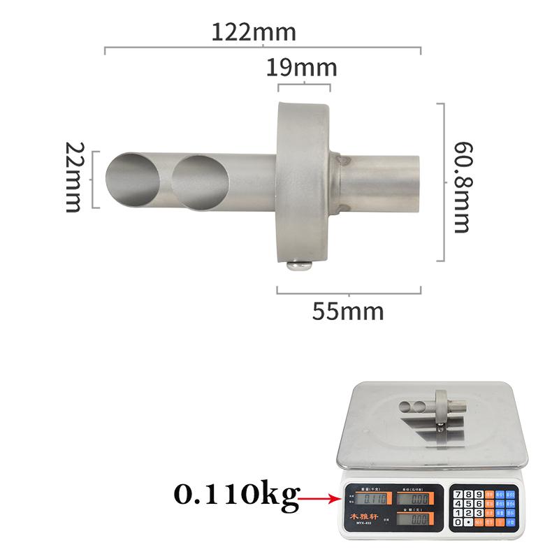 60.8MM Universal 2/3/4 Hole Motorcycle Exhaust Muffler Pipe DB Killer Removable Reduce Noise Sound Modified 2 Hole
