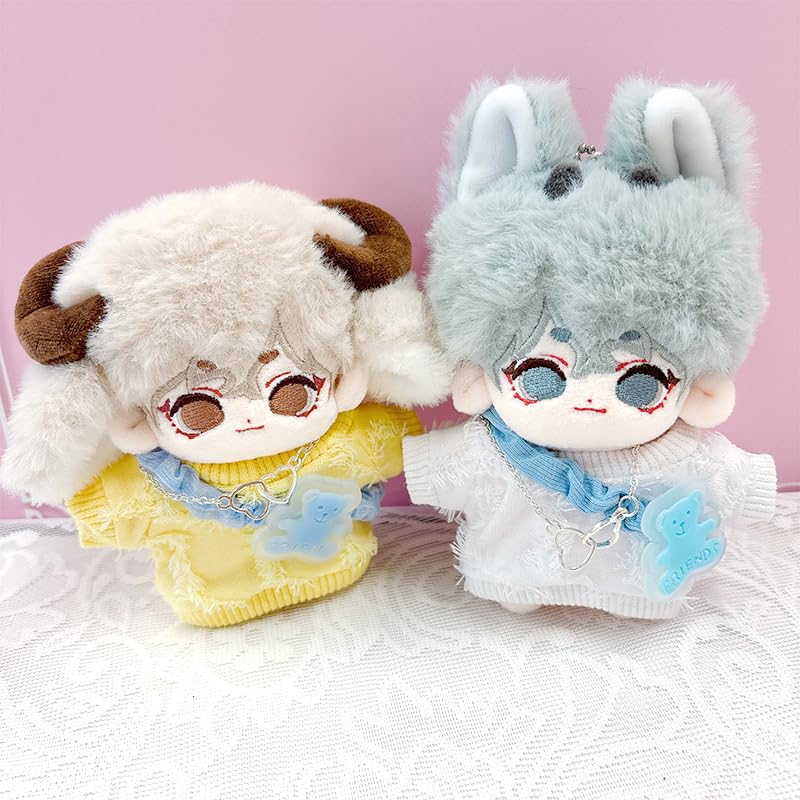 Plush Sweatshirt & Accessory Set [For 10-15cm Plush Dolls] White, Plush Costume, Dress-Up Clothes, Portable, Otaku, Otaku Mascot, Otaku Idol, Otaku