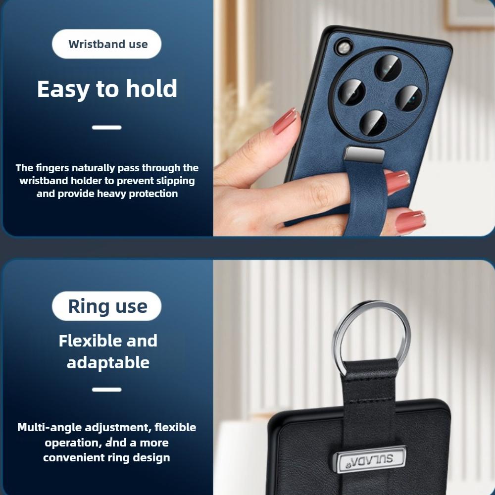 High-end Cowide Leather Mobile Phone Case for Oppo Find X9 Pro Findx8 Ultra X8s Plus X7 Wristband Holder Camera Protection Cover