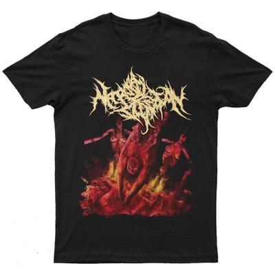 New FLESH GORE PIECES OF CANNIBALISTIC RITUAL ALTARS Printed Unisex Street Fashion Trend Short Sleeved Pure Cotton Round Neck