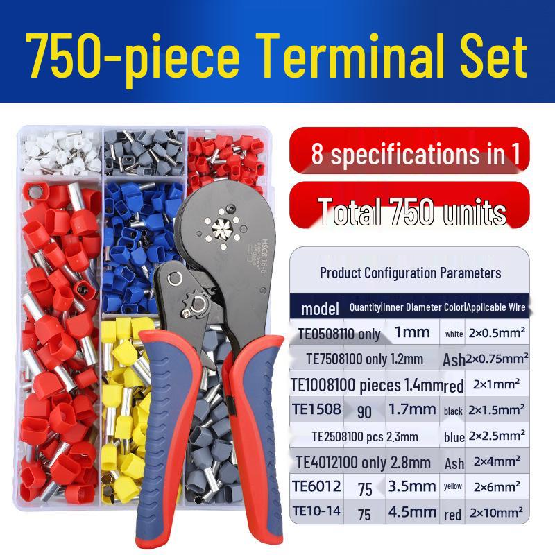 Electrician's HCS86-4A Tubular Terminal Crimping Pliers for Quick Wiring