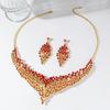 Exquisite Retro-Style Necklace & Earring Set: Vibrant and Elegant Design for Evening Banquets