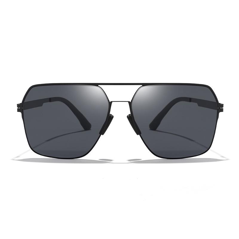 Men's Polarized Aviator Sunglasses - Anti-UV, High Definition, Double Bridge Design for Fashionable Driving