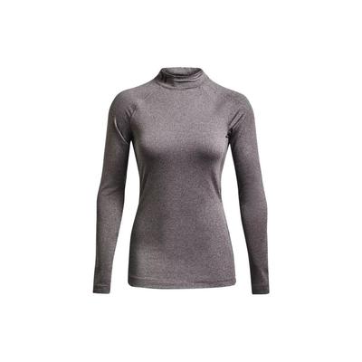 ColdGear® Solid Mock Neck Long Sleeve T-Shirt Women Tops Gray 1368702-019