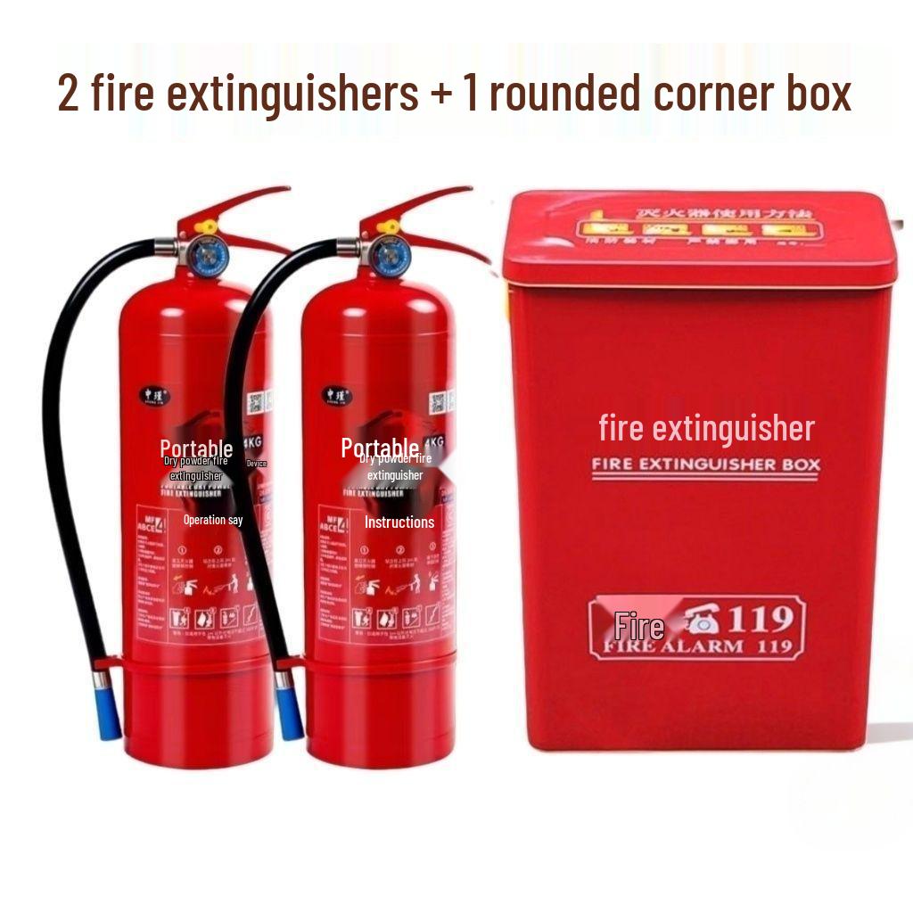 4kg Portable Fire Extinguisher Set - 2-Pack for Schools and Factories