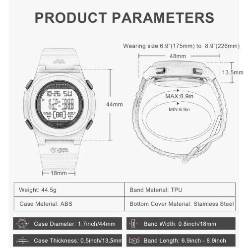 PINDOWS Women's Digital Sports Watch, 50m Water Resistant, LED Backlight Wristwatch with Alarm, Stopwatch, and Calendar, Perfect for Everyday Use Indo