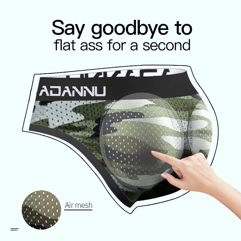Herren Unterwäsche Mesh Dünne Po-Lifter Slips, Plus Hüftpolster Weiche Falsche Po-Hüften Atmungsaktive Slips, Herren Sportunterhosen Bequem