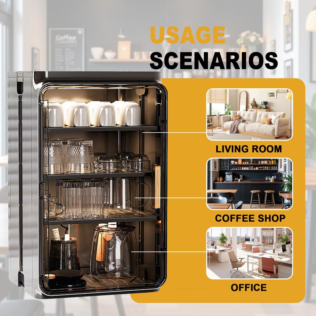 Stackable Plastic Desktop Tea Set Display Rack Large Capacity Desktop Storage Display Shelf for Bathroom Kitchen Home Use