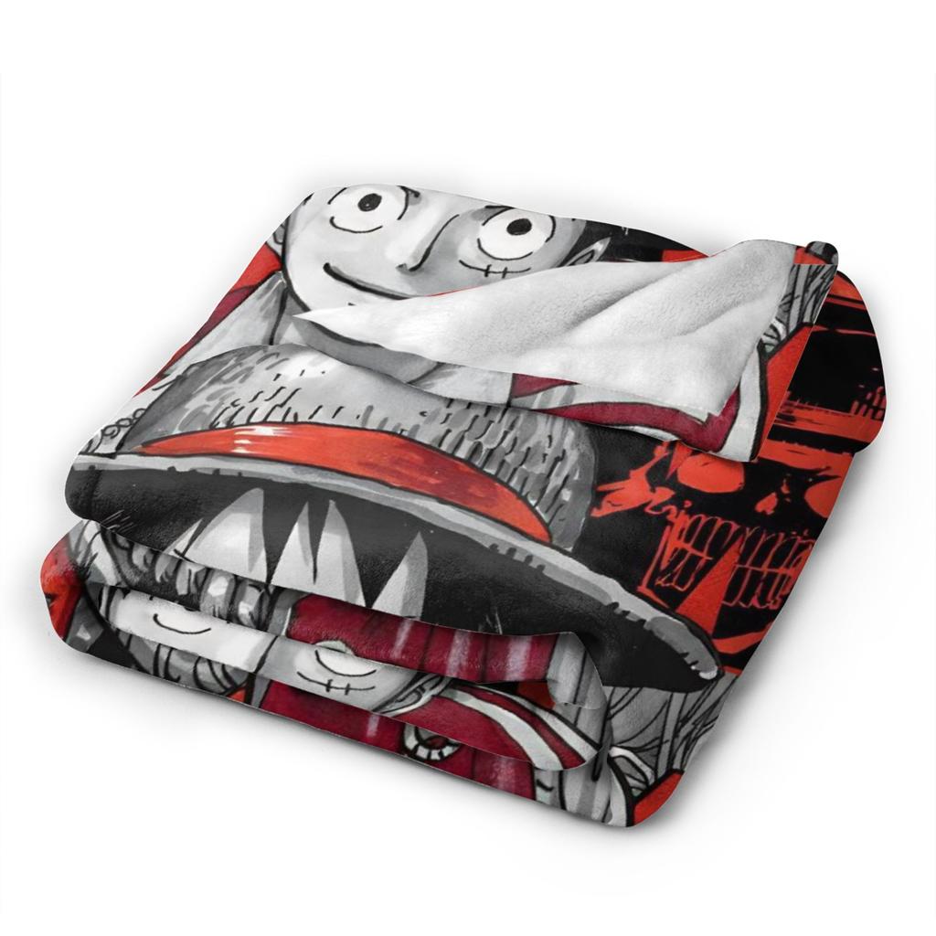 Luffy Anime  Fleece Throw Blanket Luffy Zoro Sanji Blankets for Bed Car Super Soft Bedding Throws,