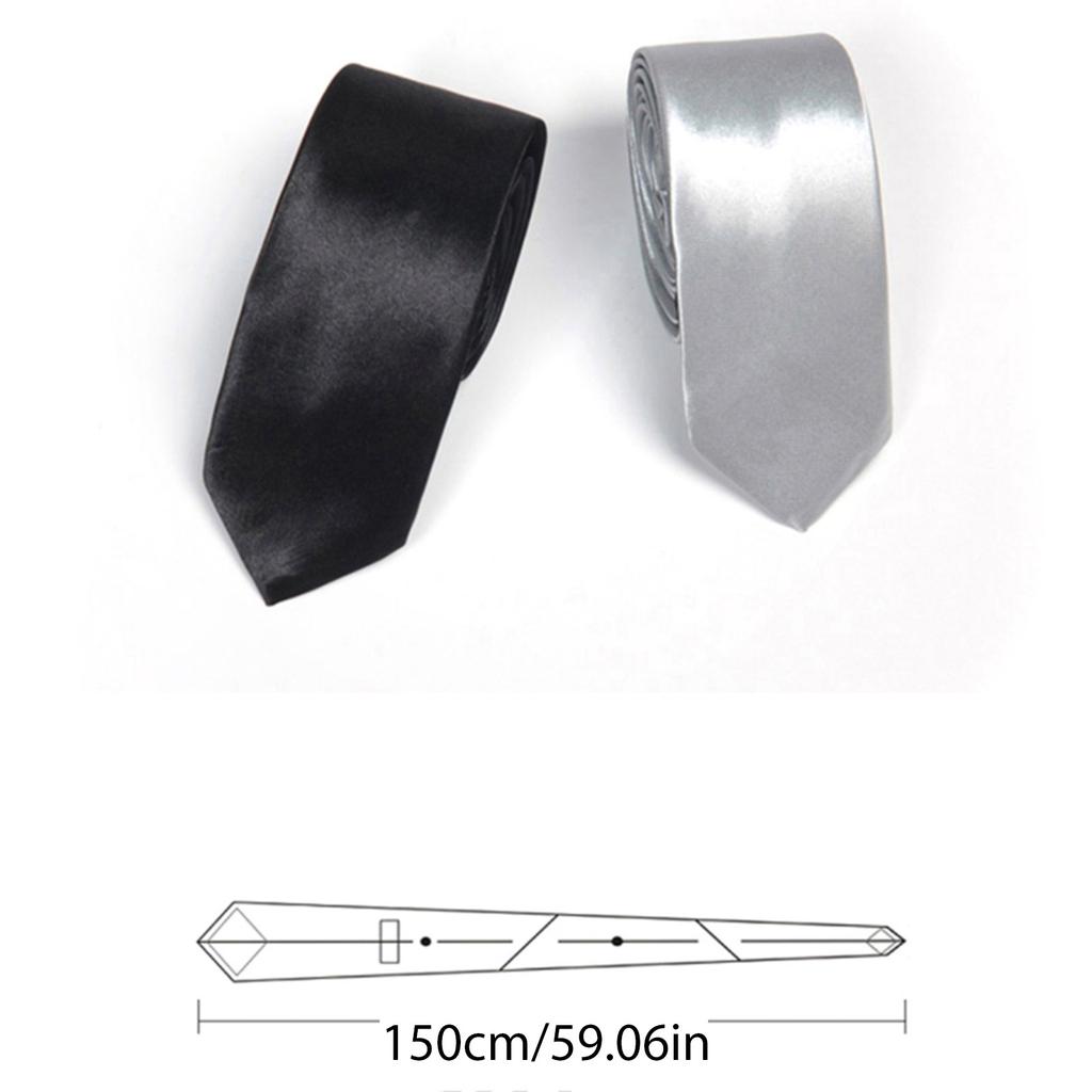 Skinny Tie Women Satin Skinny Scarf Long Necktie Satin Tie Formal Black Ties JK Uniform Tie Solid Color Plain Solid Tie