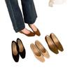 Korean version of slope heel suede square head single shoes women's 2025 new high heels one-pedal grandma shoes temperament commuter shoes women