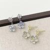 Exquisite S925 Sterling Silver Zirconia Flower Stud Earrings for Women - Elegant and Versatile Jewelry.