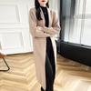 Women's Solid Color Wool Knit Cardigan - Buttonless, Long Sleeve, Casual Fit