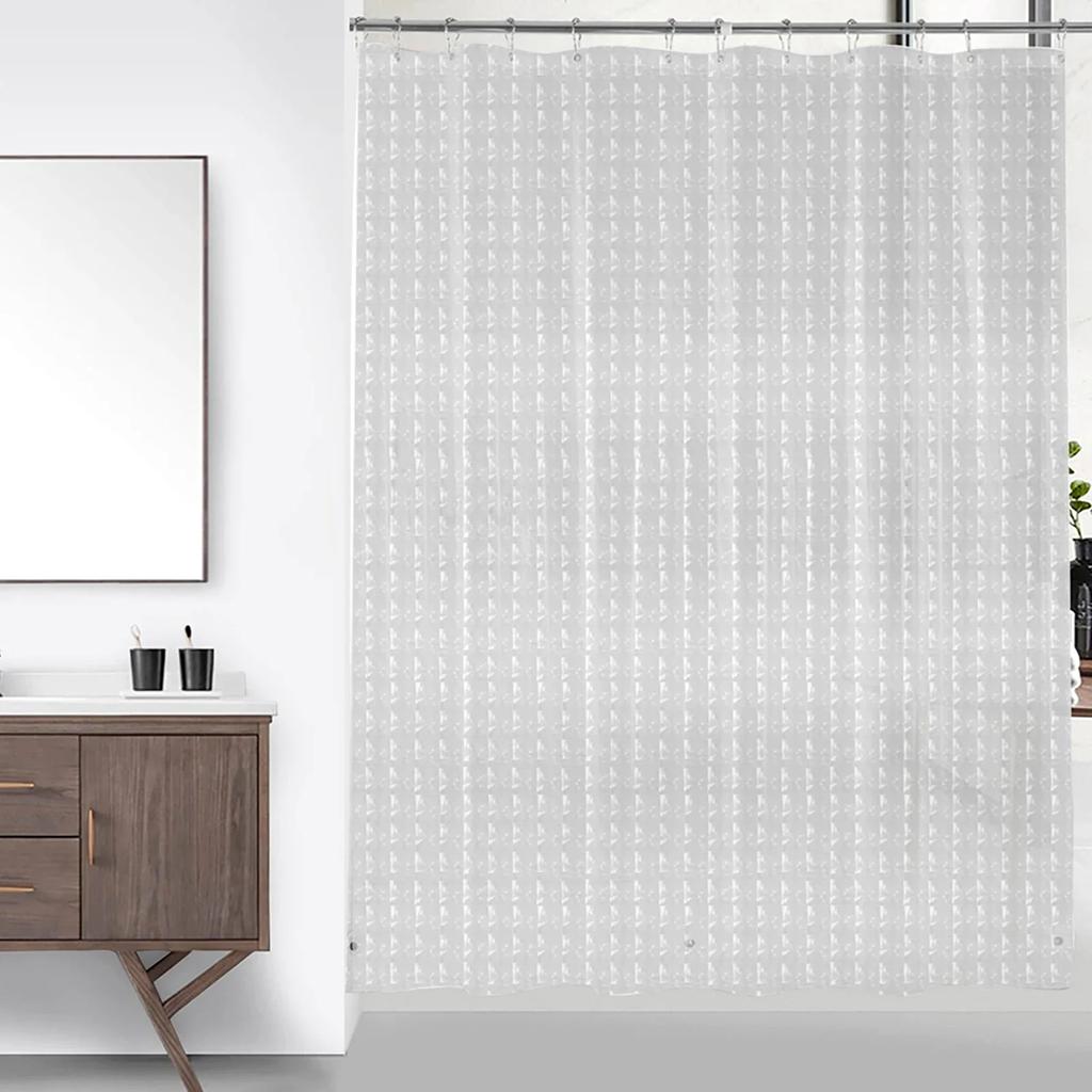 High Clear Shower Curtain Waterproof Transparent Curtains Liner Mildew PEVA Bath Curtains With Hooks Home PEVA Bathroom Decor