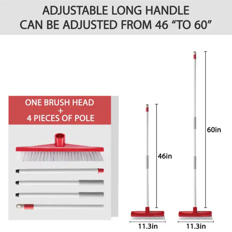 Push Broom Stiff Cleaning Brush With Adjustable Handle Deck Scrub Brush Cleaning Bathroom Shower Tile Floor Driveway Garage