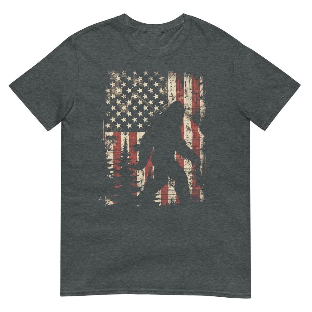 Bigfoot Sasquatch America Flag Patriotic Unisex Unisex Kids Tshirt