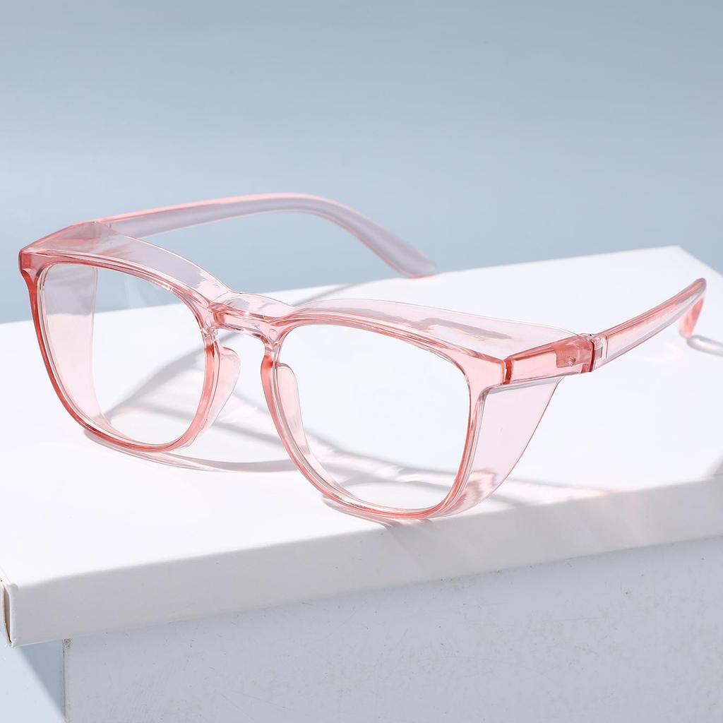 1pcs New Pink Anti-blue Pollen Mirror Fashion Male And Female Personality Flat Light Mirror Anti-fog Protection Glasses