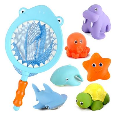 Let's Toy Shark and Sea Friends Bath Toy Toys Set of 7, Korean Bath Toys