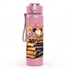 1PC Stack Book Flower Bouquet Print 750ml Color Plastic Sports Water Bottle Leakproof Flip Straw Lid Suitable for Sports Office Home Use