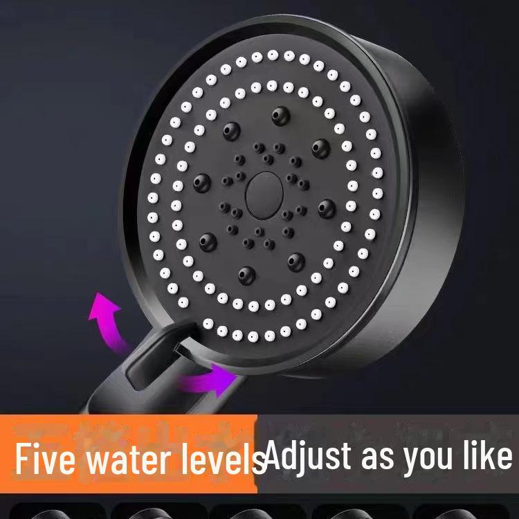Schwarzer Krieger Handbrausekopf mit 5 Wassermodi und Hochdruck