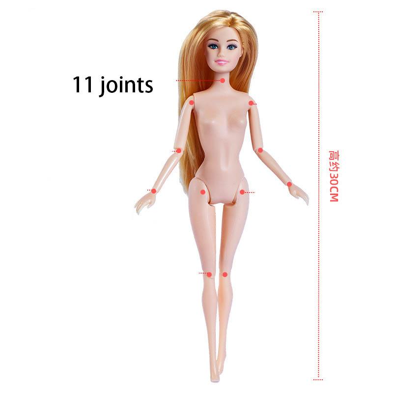 30cm DIY Dress Up Fashion BABI Princess Nude Doll 1/6 BJD Body Nude Figure Multi-joint Movable Girls Play House Toy Gifts