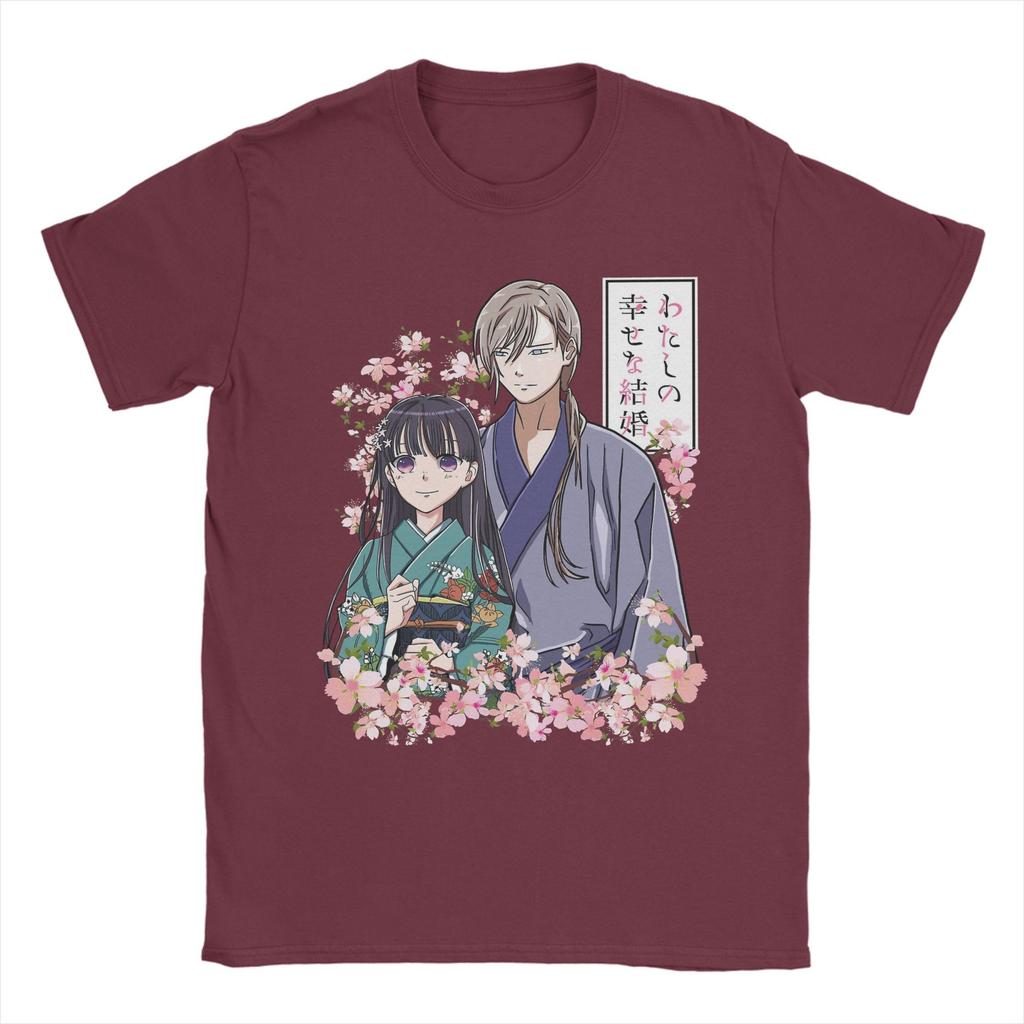 My Happy Marriage Anime Men T Shirts  Funny Tee Shirt Short Sleeve Round Collar T-Shirts Pure Cotton Adult Clothing
