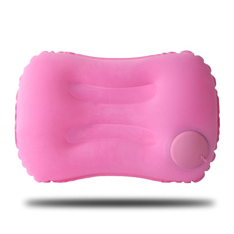 Flocked Inflatable PVC Travel Pillow for Camping and Outdoor Naps