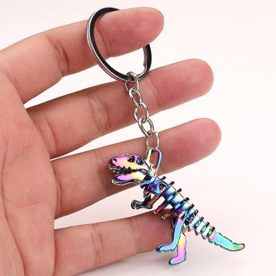 1Pc Alloy Colorful Skeleton Dinosaur Key Chain Holiday Gift Pendant Key Chain