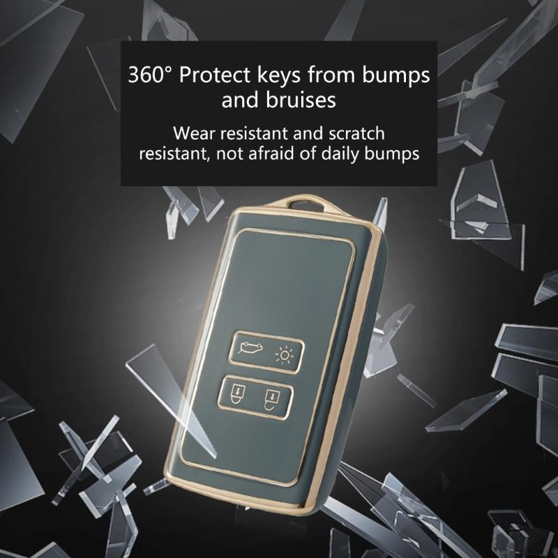 Waterproof Automotive Key Shell 4 Buttons Remote TPU Key Card Case Fob Cover Holder Modified Suitable for Espace/Tce/300