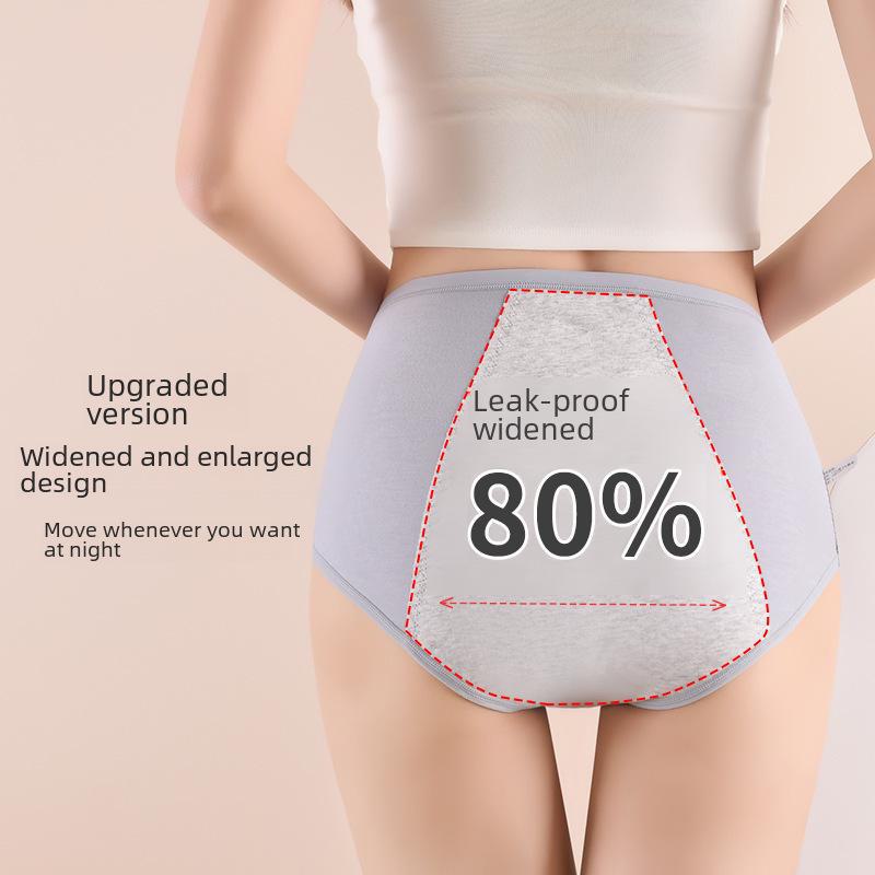 Women's High-Waist Pure Cotton Menstrual Period Underwear - Leak-Proof & Breathable