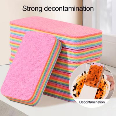 2Pcs Rainbow Rag PVA Wrap Technology Sponge Eco-Friendly Super Absorbent Cleaning Sponge