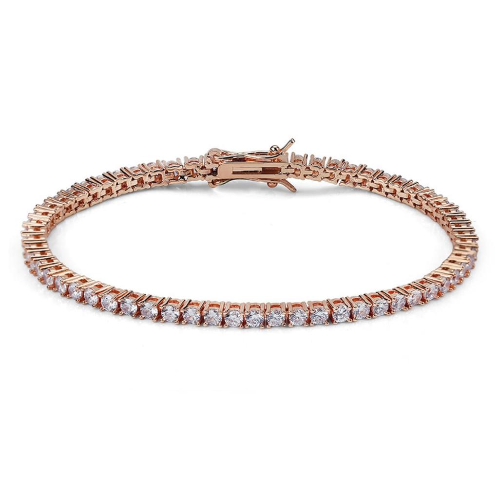 18K Rose Gold Plated 7 Inch Tennis Bracelet Women Jewelry Lobster Clasp Bracelet [3MNSCD]
