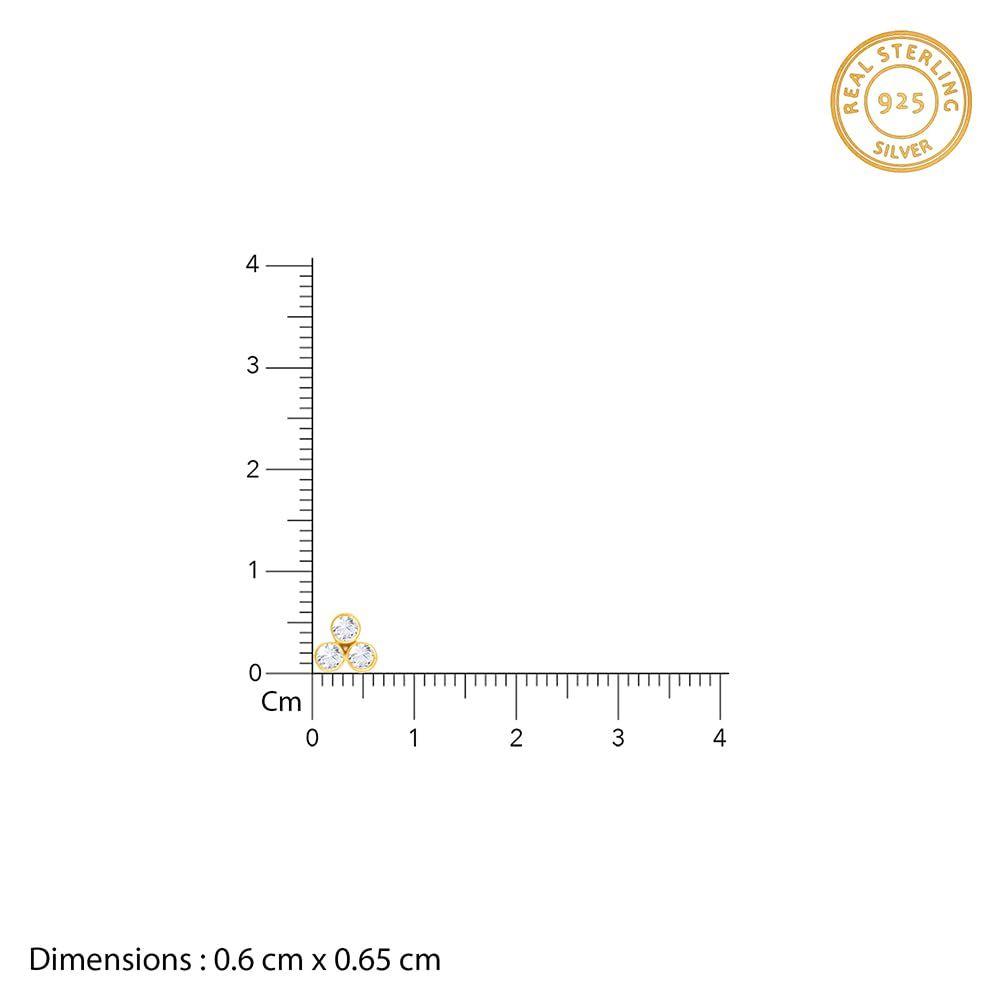 Three-Stoned Stud Earrings | Gifts for Girlfriend, Gifts for Women and Girls |With Certificate of Authenticity