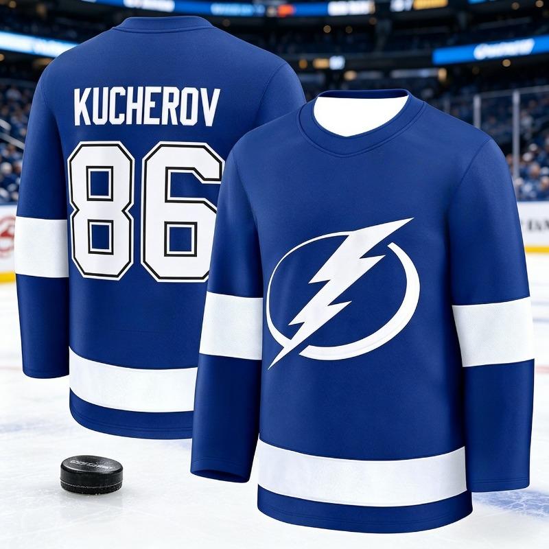 Tuta da Allenamento per Hockey su Ghiaccio da Uomo Nuova 2026 - Serie Fulmine T-shirt Sportiva a Maniche Lunghe Stampata 3D Bambini