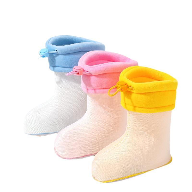 "Children's Thickened Removable Velvet Rain Boot Liners for Autumn and Winter"