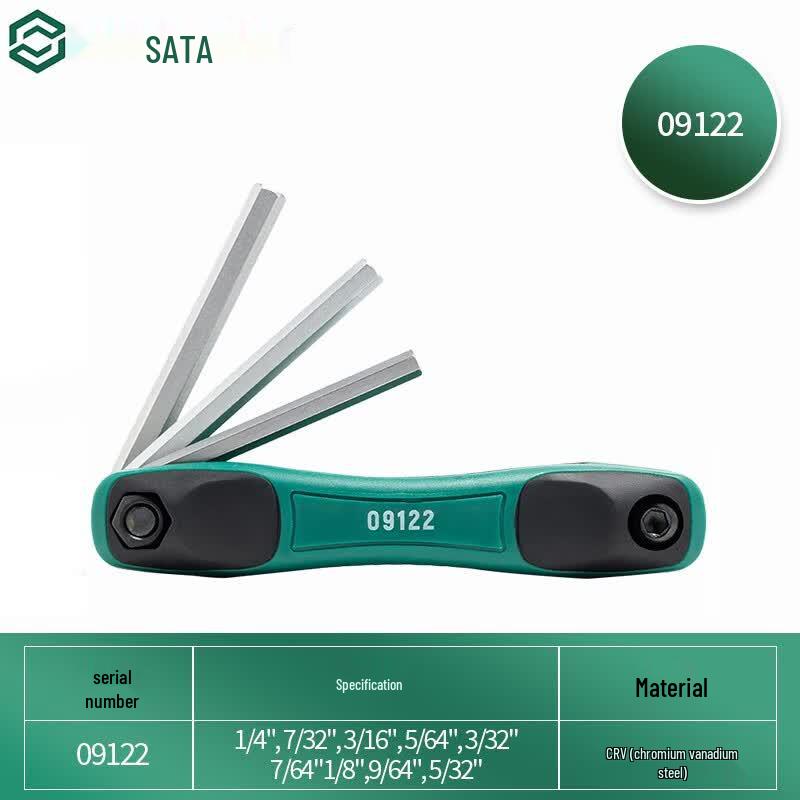 SATA 9-Piece Folding Imperial Hex Wrench Set