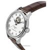 Tissot Le Locle Powermatic 80 skórzany pasek z otwartym sercem srebrna tarcza automatyczny zegarek męski T006.407.16.033.01