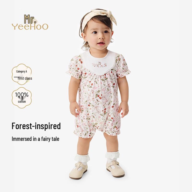 YEEHOO Baby Girl s Squirrel Raspberry Short-Sleeve Romper 73
