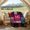Happy 16Th Birthday Customizable Outdoor Blanket Personalized Name Soft Cozy Great For Picnics Outdoor Travel And Camping Sofa Office For All