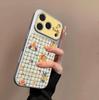Plaid Star Leather Phone Case with Electroplated Window Sticker for iPhone 16 Pro Max and Apple 17.