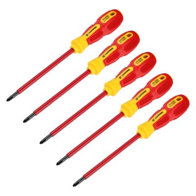 Uxcell 5 Stück 1000V Isolierter Magnetischer Elektriker-Schraubendreher 6mm x 150mm Kreuzschlitzschraubendreher für Elektriker CR-V