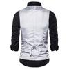 Männer Weste Bogen Set Glänzende Pailletten Ärmellos Slim Fit Cardiagn Einreiher V-ausschnitt Bühne Zeigen Emcee Leistung Männer weste