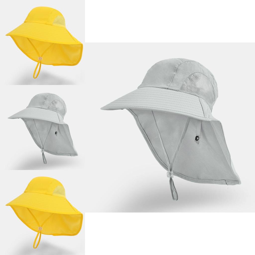 Kids Summer Fisherman Hat With Large Brim Sun Protection For Outdoor Play And Beach Days