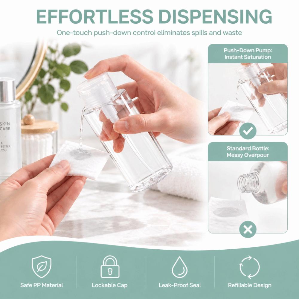 6 Pack Leakproof Refillable Container Dust Proof Lid Empty Dispenser  Cosmetic Liquids