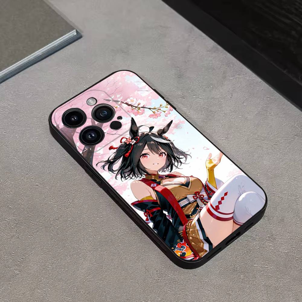 

Pretty Derby Season Kitasan Phone Case For iPhone17,16,15,14,13,12,11 Plus,Pro Max,XS,X,XR,SE,Mini,8,7,Soft Silicone Black Cover iPhone14Pro